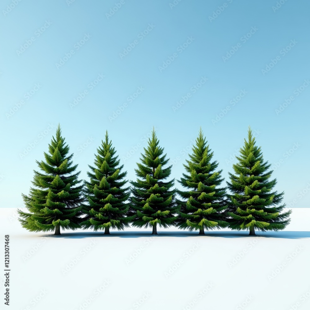 Obraz premium Evergreen trees with needle-like leaves and conical shape