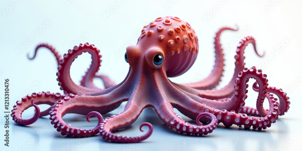 Obraz premium Cephalopod with eight arms, two tentacles, and a beak
