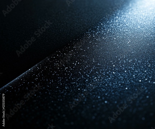 Abstract cosmic dust on dark metallic surface with sparkling highlights photo