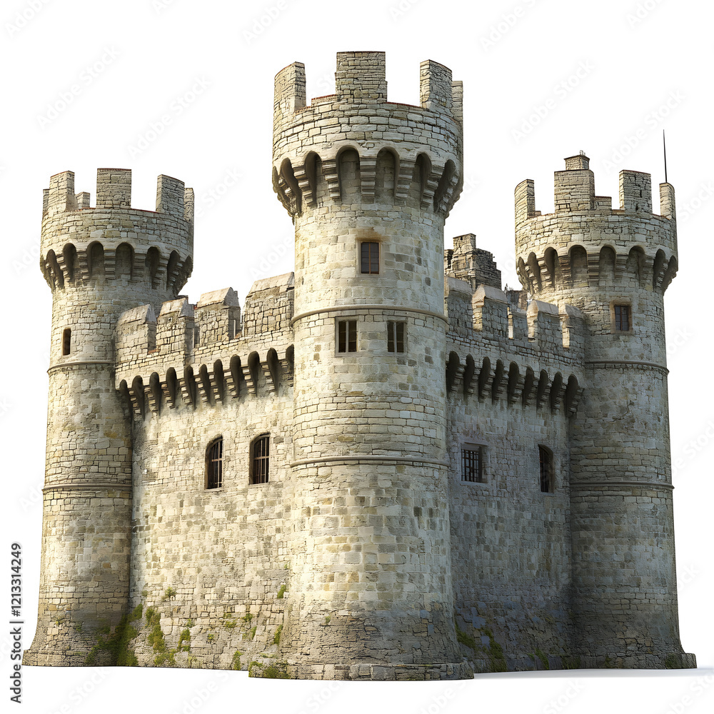 Majestic Medieval Stone Castle Illustration Majestic Medieval Stone Castle Illustration