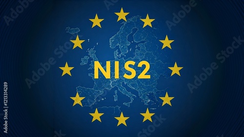 EU flag with stars circling a map and the text 