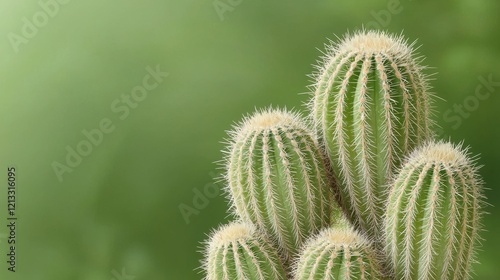 Wallpaper Mural Cactus close-up on green blurred background, botanical - minimalist editorial brand content for social media faceless digital marketing, website background, blog cover Torontodigital.ca