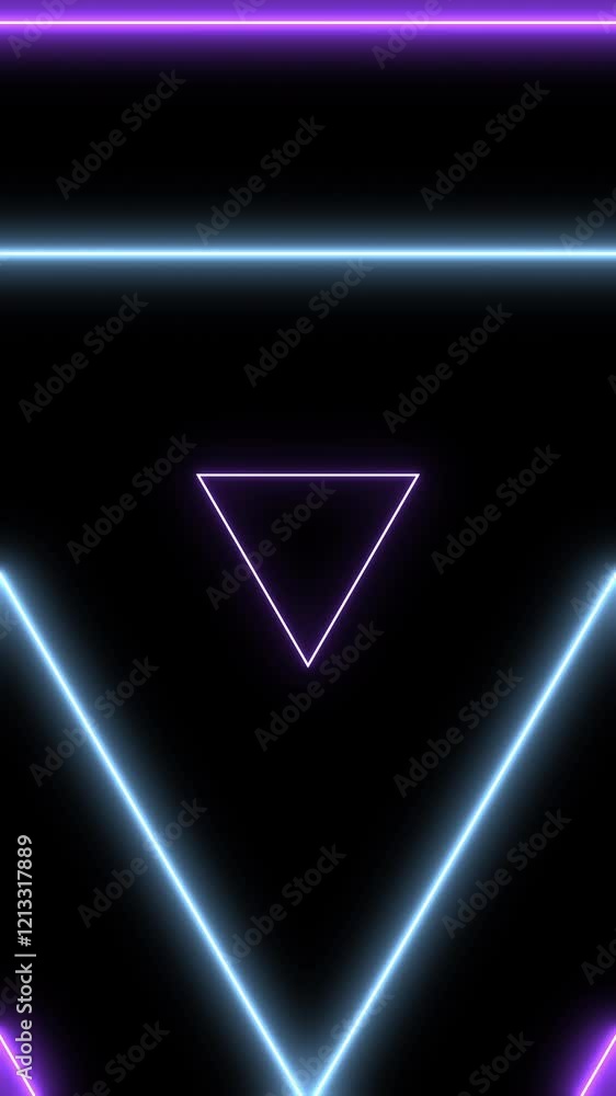Glowing Neon Triangle Background Loop Glowing Neon Triangle Background Loop
