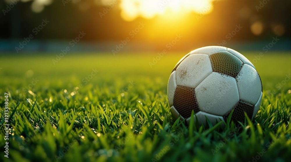 Fototapeta premium soccer ball on grass