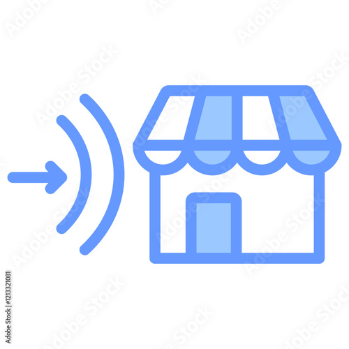Market Entry Barrier Blue Icon