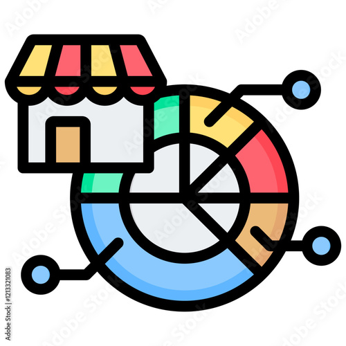 Market Penetration Outline Color Icon
