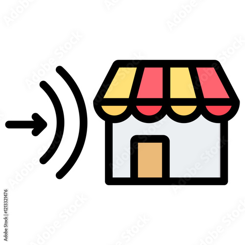 Market Entry Barrier Outline Color Icon