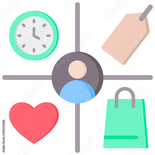 Consumer Behavior Flat Icon