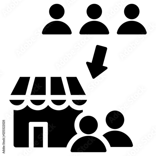 Customer Acquisition Glyph Icon