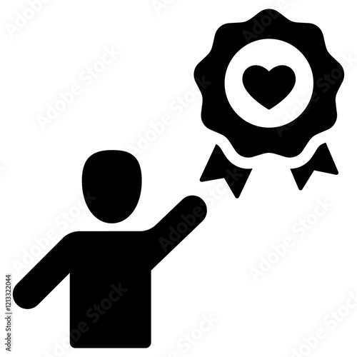 Customer Loyalty Glyph Icon