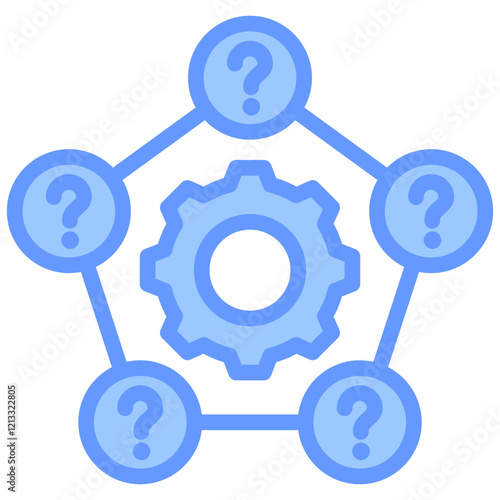 Five Whys Blue Icon