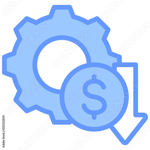 Cost Reduction Blue Icon