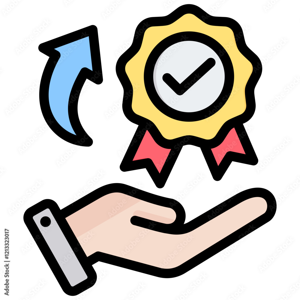 Total Quality Management Outline Color Icon