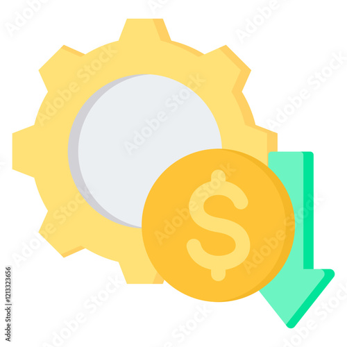 Cost Reduction Flat Icon