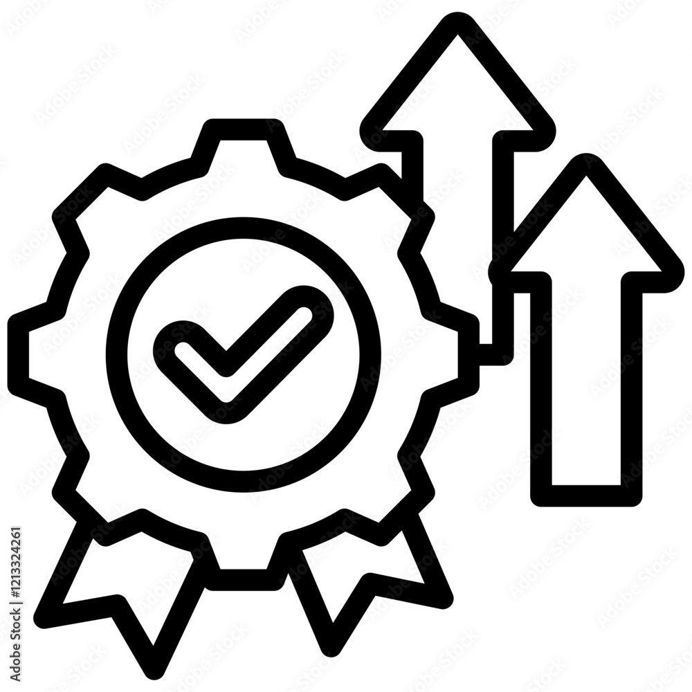 Quality Improvement Outline Icon Quality Improvement Outline Icon