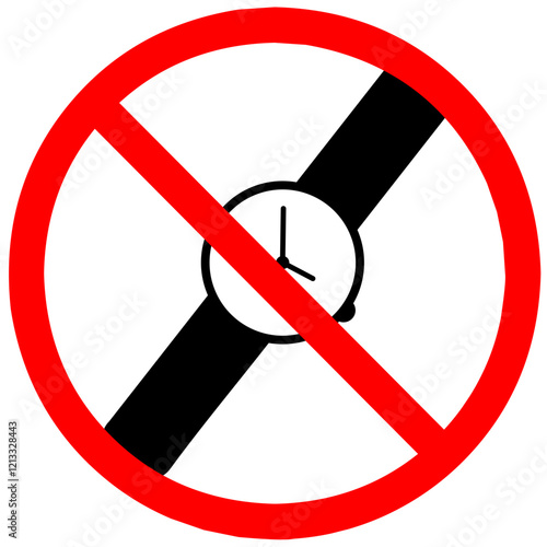 prohibition sign for wearing a watch