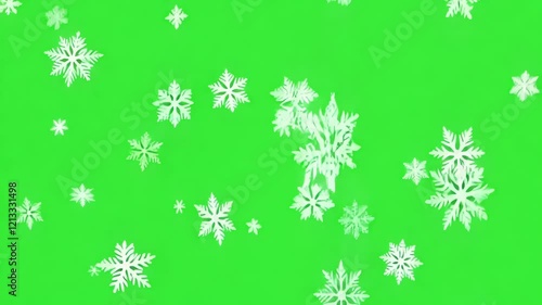 Wallpaper Mural Graceful snowflakes gliding silently. Green screen chromakey. Torontodigital.ca