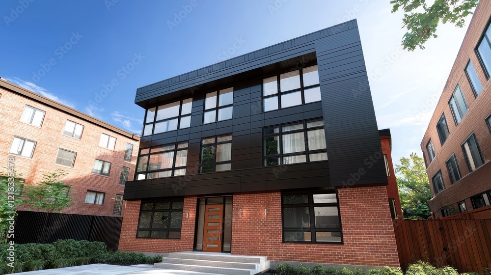 Fototapeta premium Modern Brick and Black House