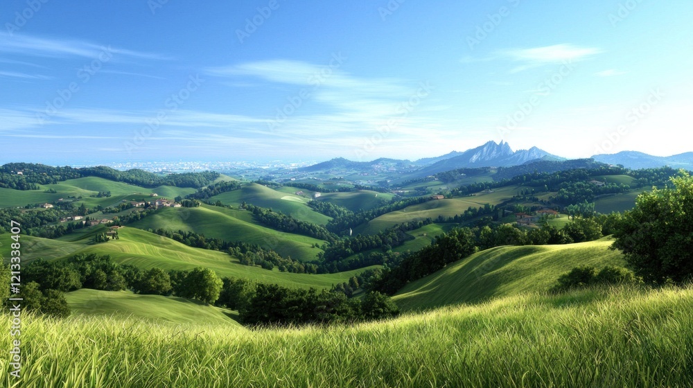 Naklejka premium Serene Rolling Hills Landscape