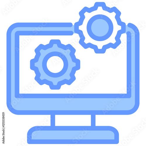 Computer Software Blue Icon photo