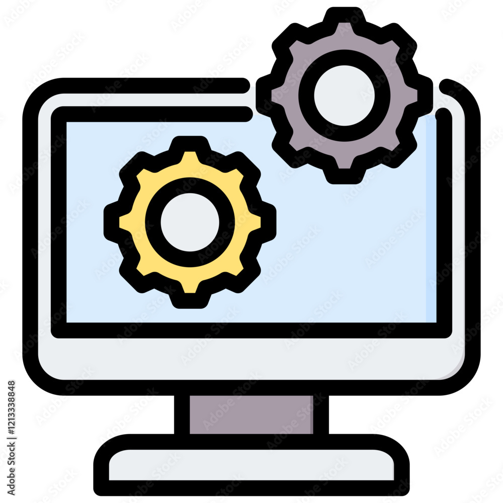 Computer Software Outline Color Icon Computer Software Outline Color Icon
