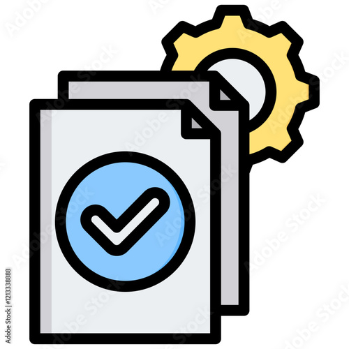 Project Completion Outline Color Icon
