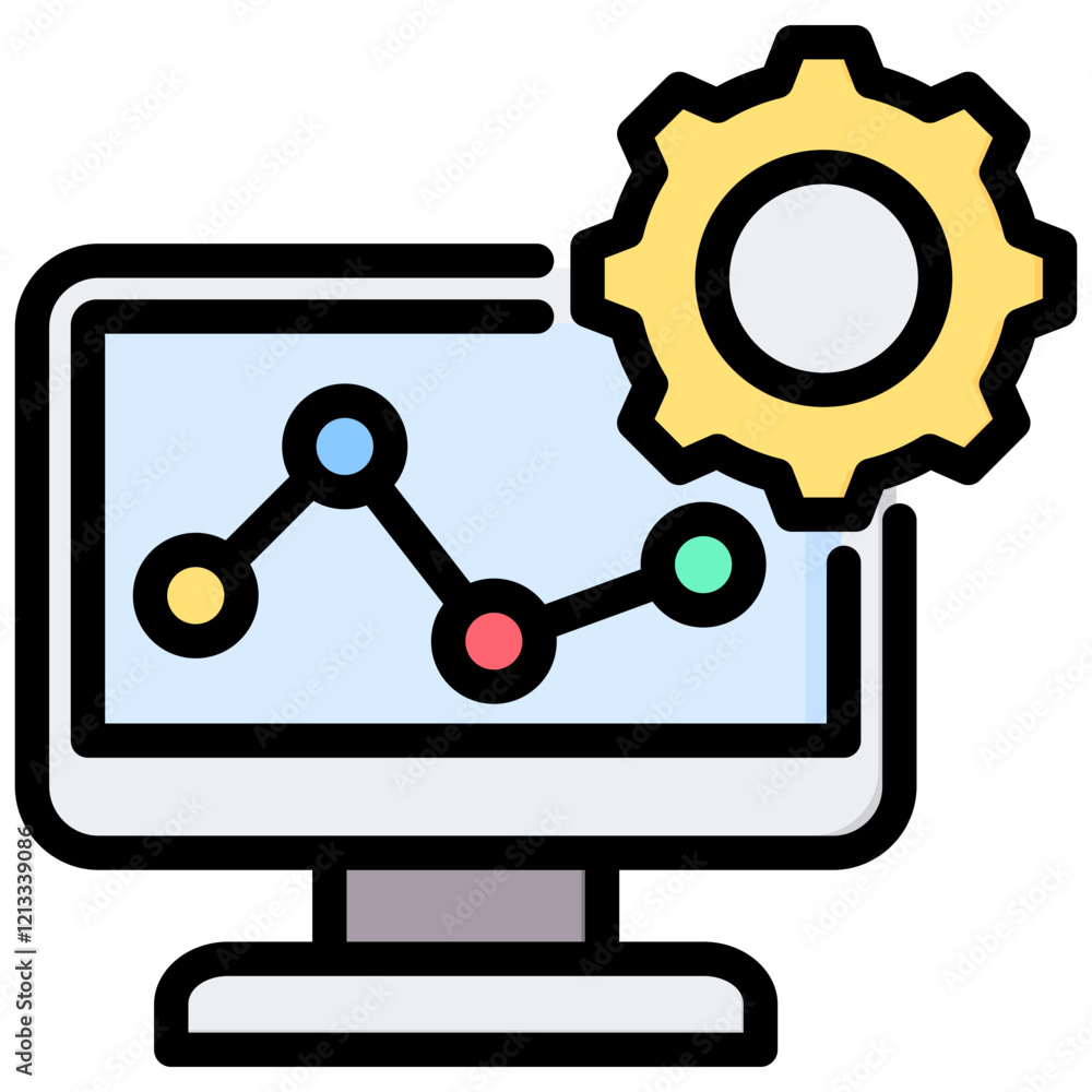 Analytics Software Outline Color Icon Analytics Software Outline Color Icon