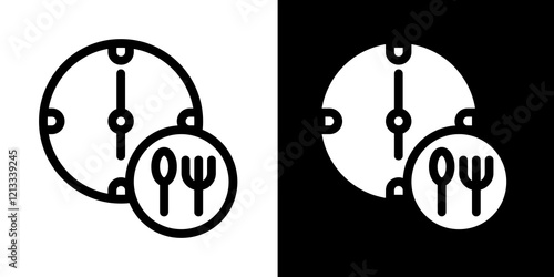 iftar time line and glyph icon, outline and glyph vector sign, linear and glyph style pictogram isolated on white and black. islamic Symbol, logo, icon, illustration