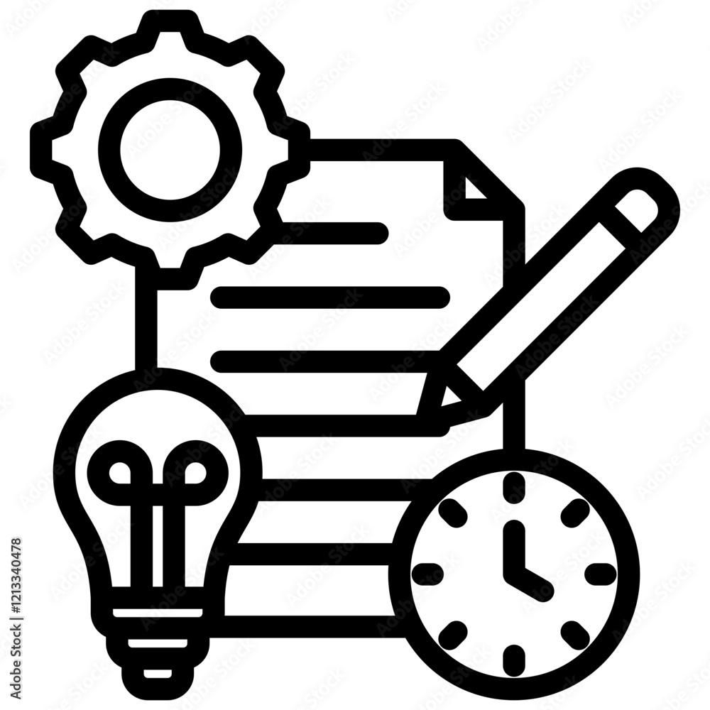 Planning Method Outline Icon Planning Method Outline Icon