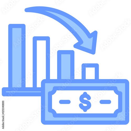 Hyperinflation Blue Icon
