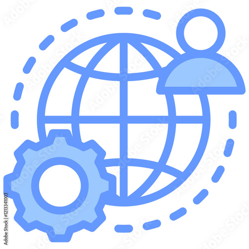 Globalization Blue Icon