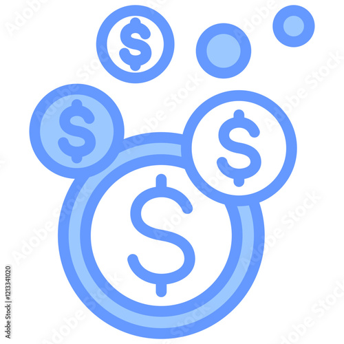 Asset Bubble Blue Icon