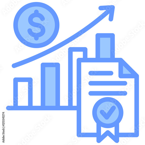 Fiscal Policy Blue Icon