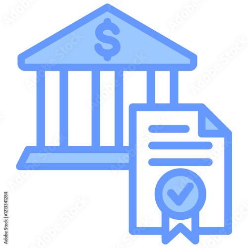 Monetary Policy Blue Icon