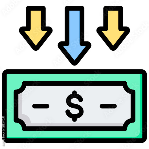 Financial Meltdown Outline Color Icon