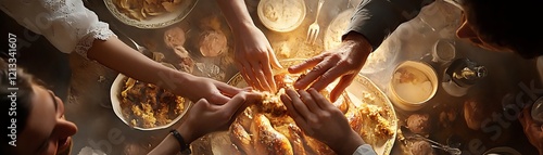 A Family Gathering Around a Roasted Chicken