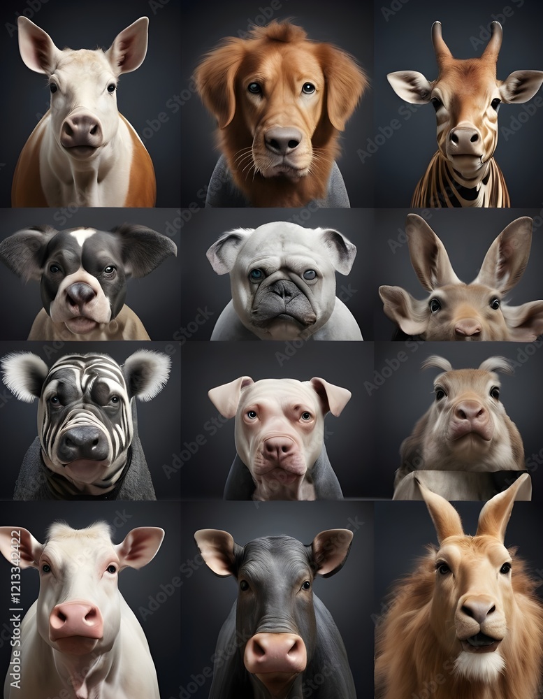 Fototapeta premium collection of animals