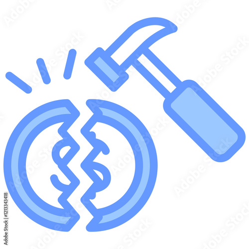 Money Disruption Blue Icon