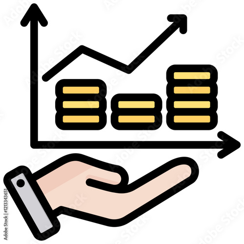 Financial Forecasting Outline Color Icon
