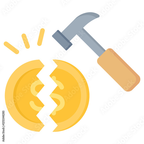 Money Disruption Flat Icon