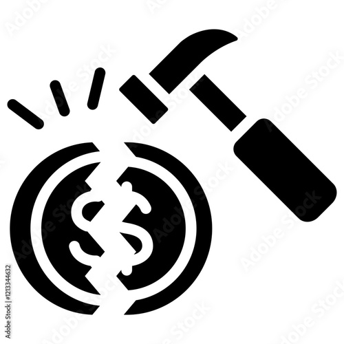 Money Disruption Glyph Icon