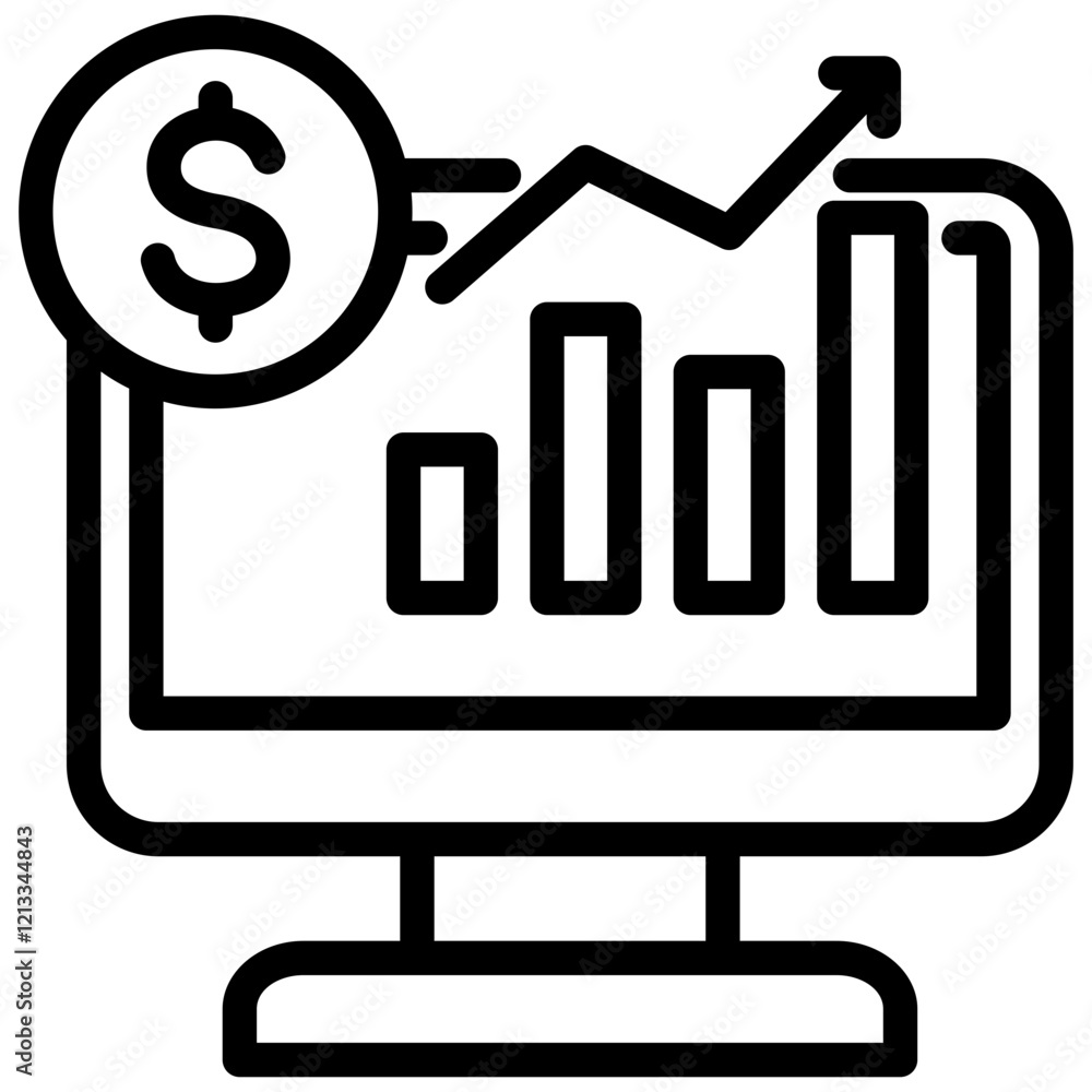 Market Trends Outline Icon Market Trends Outline Icon