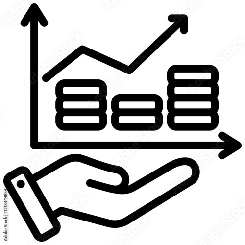 Financial Forecasting Outline Icon