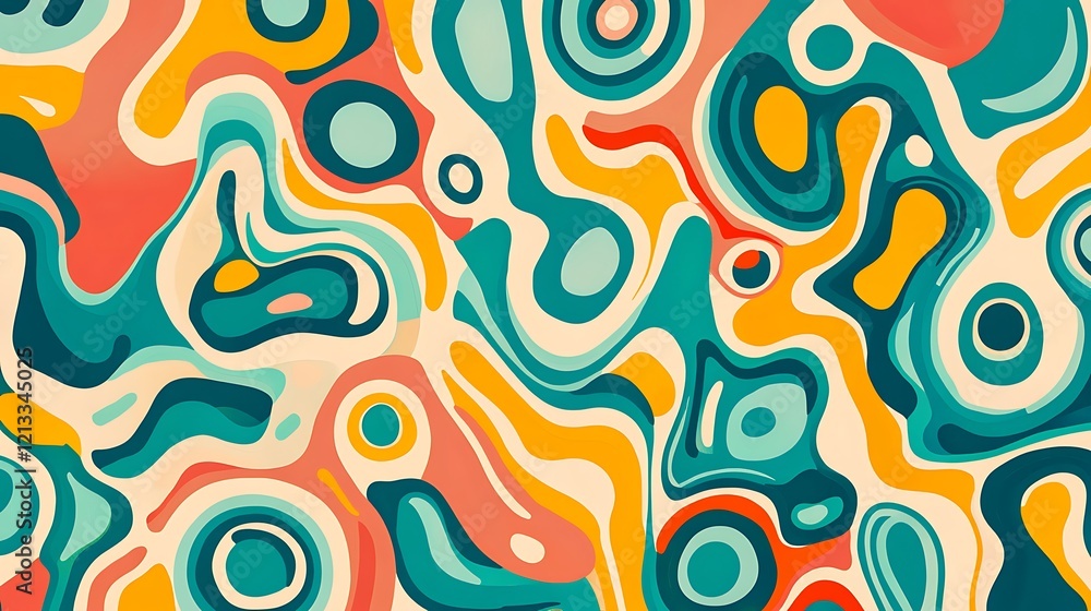 Fototapeta premium Abstract Colorful Swirling Pattern Design Artwork