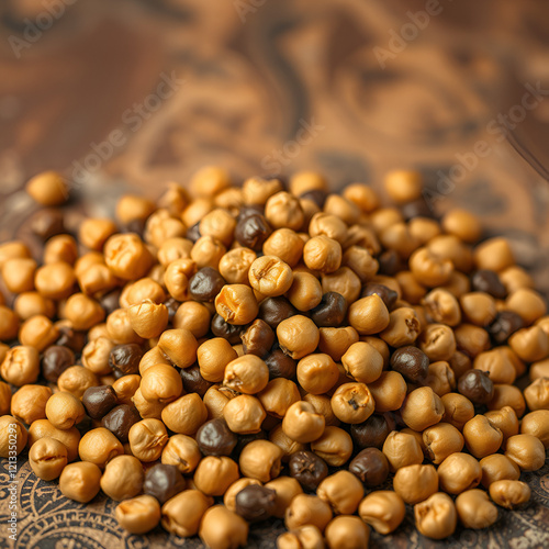 Dried black chickpeas as an abstract background photo