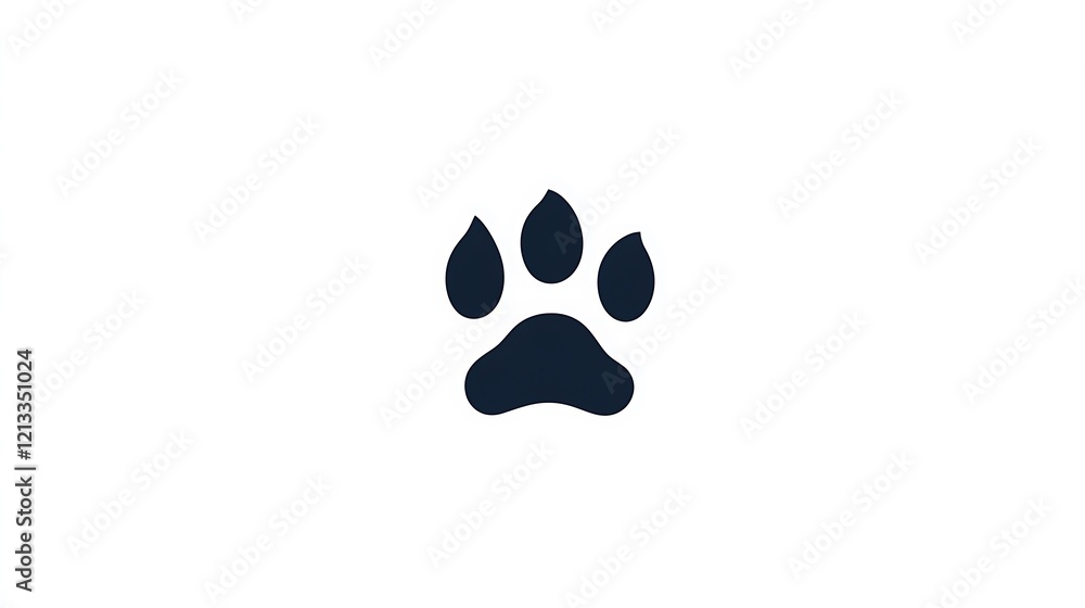 Dog paw symbol isolated on white background modern and minimalist look Dog paw symbol isolated on white background modern and minimalist look