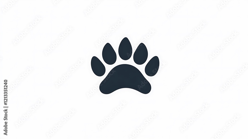 Dog paw symbol isolated on white background modern and minimalist look Dog paw symbol isolated on white background modern and minimalist look