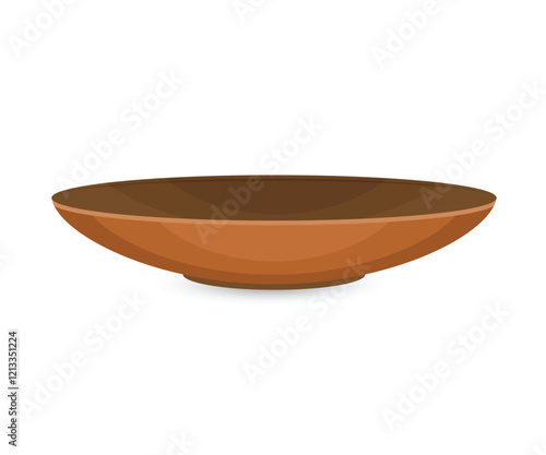 Empty clay bowl stock illustration