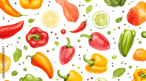 Wallpaper Mural Fresh Organic Vegetable Contour Pepper in Wide Angle Center Position Torontodigital.ca