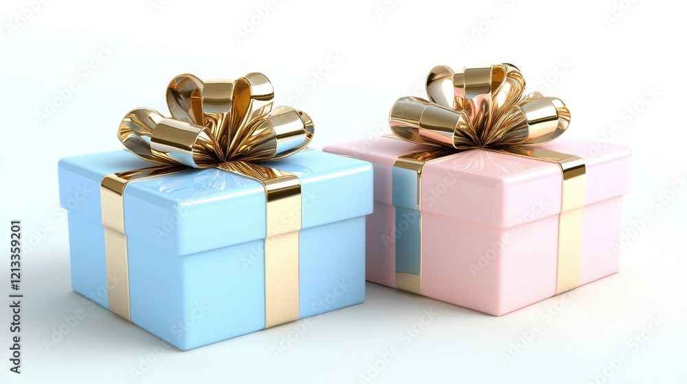 Fototapeta premium Elegant Gift Boxes with Bows for and Holiday Occasions